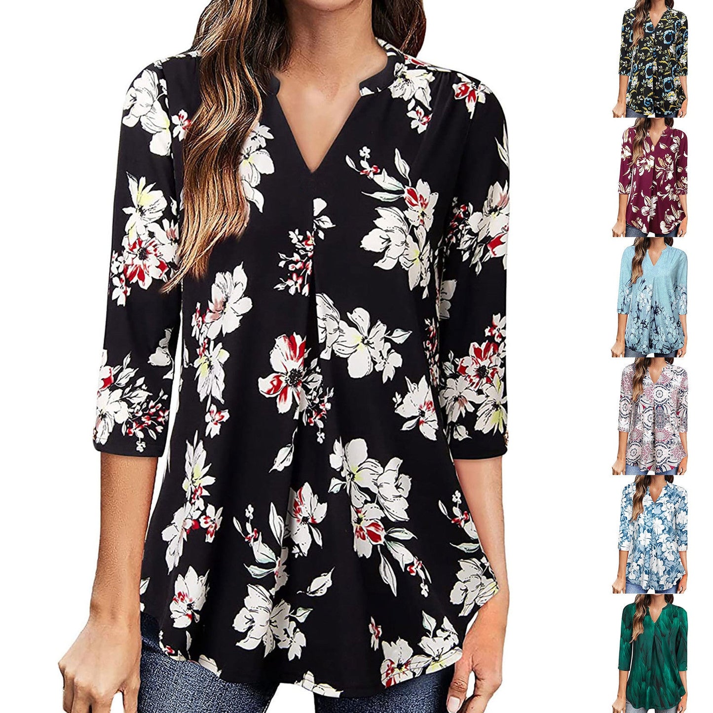Floral V-Neck Top by Isabella Sol