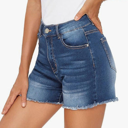 Pantalones cortos vaqueros ajustados de talle alto de Isabella Sol