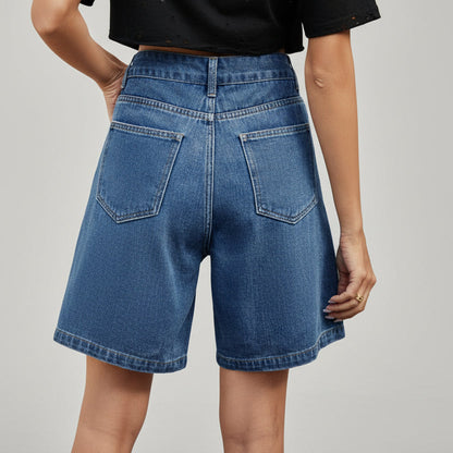 Pantalones cortos vaqueros con cintura ajustable de Isabella Sol para mujer