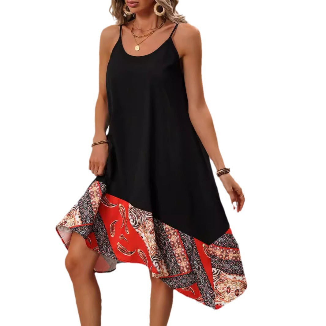 Elegante vestido bandolera estampado de Isabella Sol