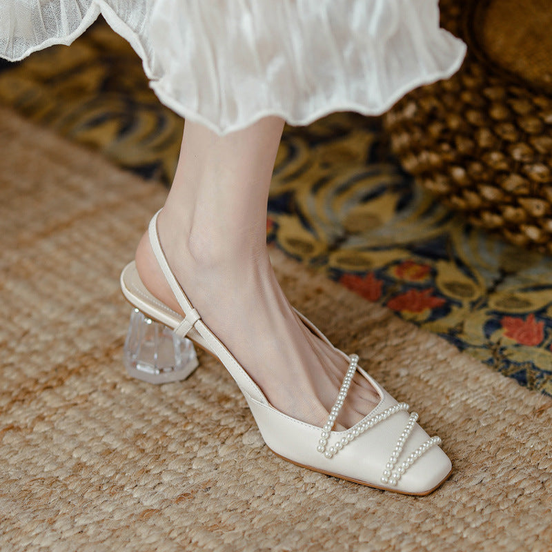 Elegantes sandalias de tacón de cristal de Isabella Sol