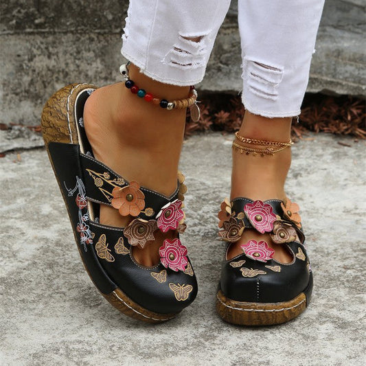 Boho Floral Isabella Sol Round Toe Sandals