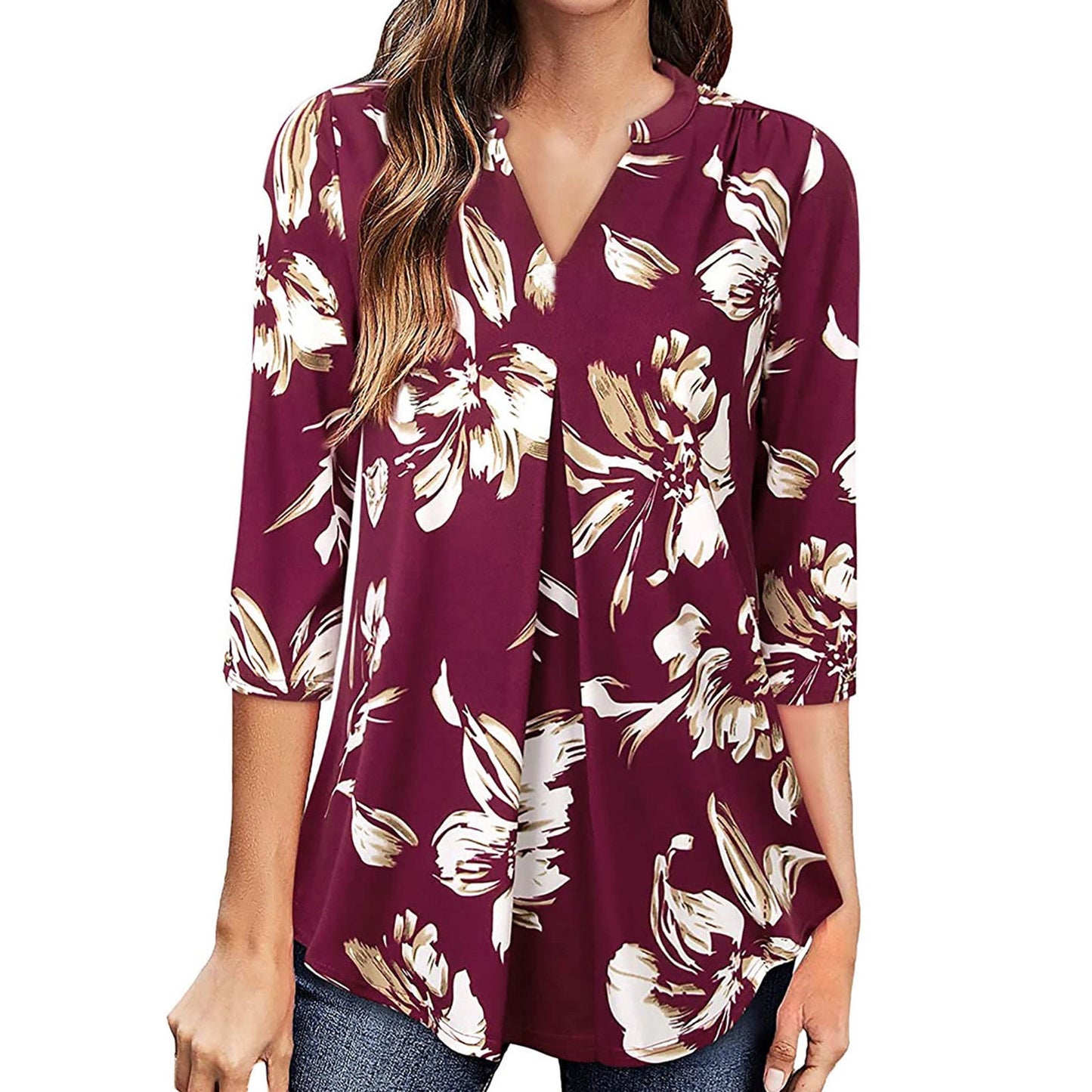 Top floral con escote en V de Isabella Sol