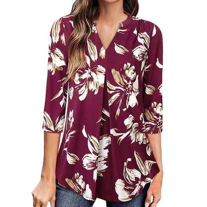 Top floral con escote en V de Isabella Sol