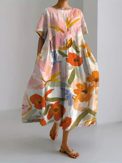 Vestido midi de verano con estampado floral de Isabella Sol