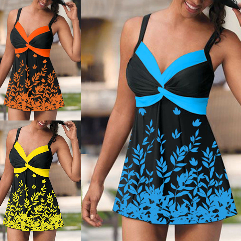 Floral Leaf Skirt Tankini by Isabella Sol