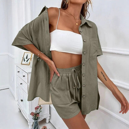 Conjunto elegante de camisa y shorts de Isabella Sol
