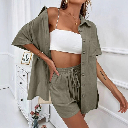 Conjunto elegante de camisa y shorts de Isabella Sol