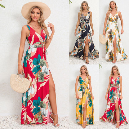 Floral V-Neck Maxi Dress by Isabella Sol
