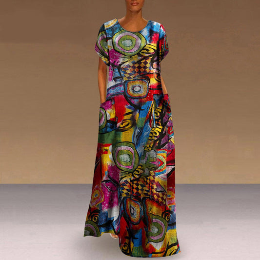 Vestido largo Isabella Sol Swing con estampado vibrante