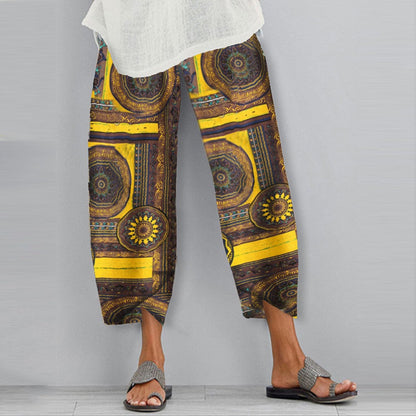 Pantalones casuales elásticos con estampado bohemio de Isabella Sol