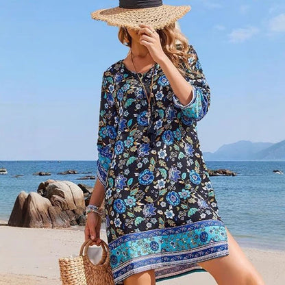 Minivestido bohemio floral con borlas de Isabella Sol