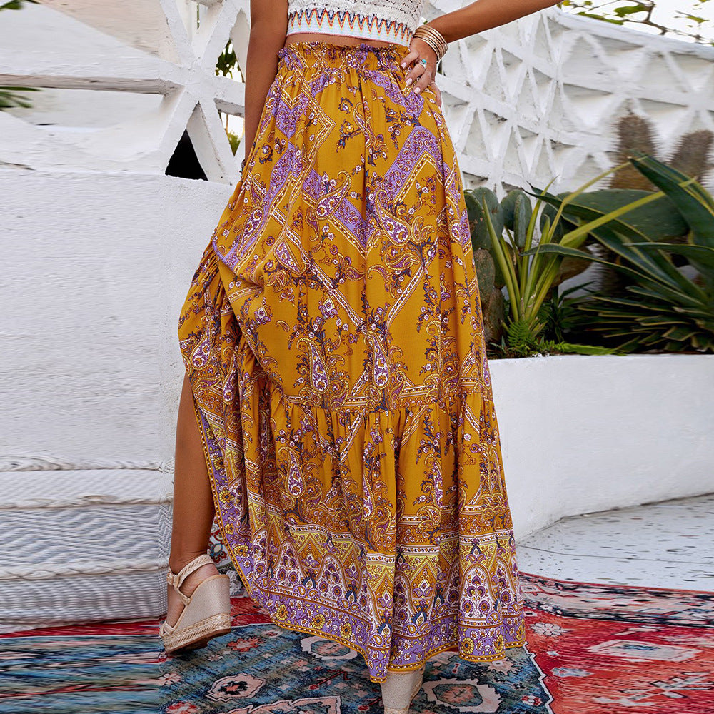 Falda larga estilo boho geométrico Isabella Sol