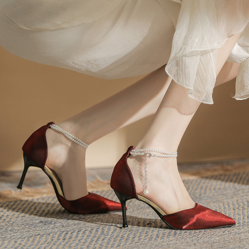 Elegantes sandalias de tacón de aguja con hebilla de Isabella Sol