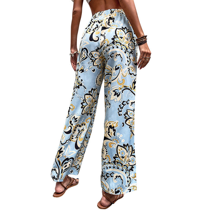 Pantalones rectos con estampado floral de Isabella Sol