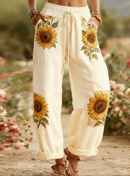 Boho Sunflower Isabella Sol Floral Lantern Pants