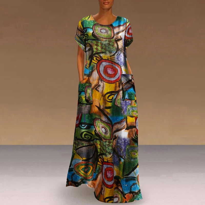 Vibrant Print Isabella Sol Swing Maxi Dress