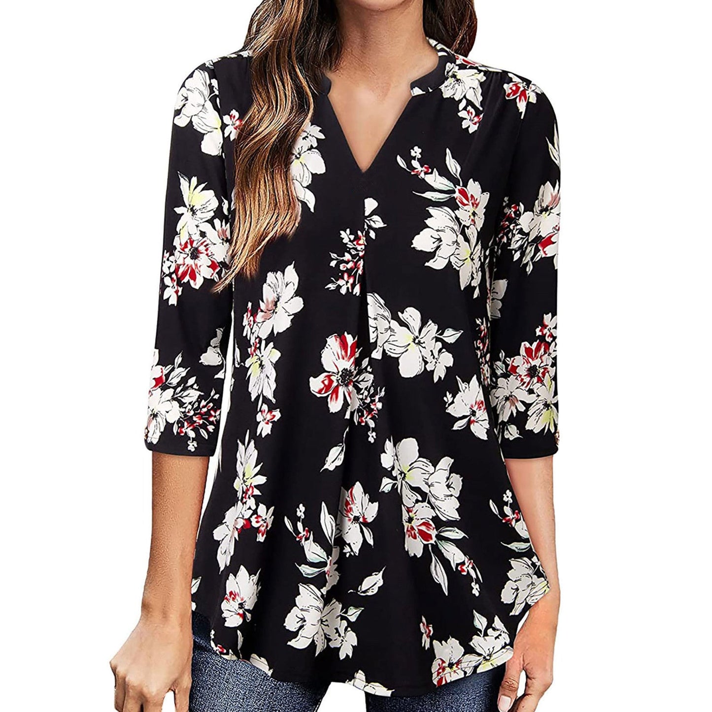 Top floral con escote en V de Isabella Sol