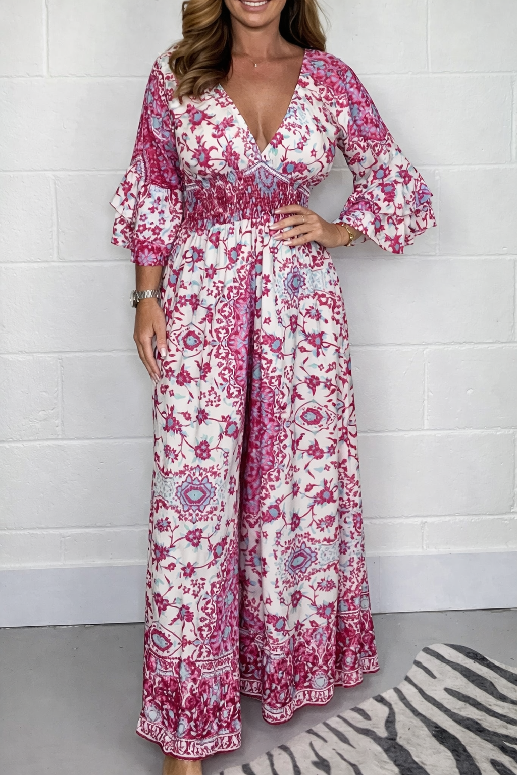 Mono de talla grande con estampado bohemio de Isabella Sol