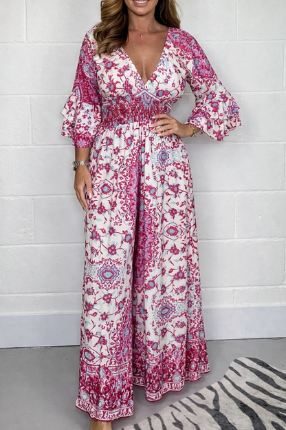 Mono de talla grande con estampado bohemio de Isabella Sol