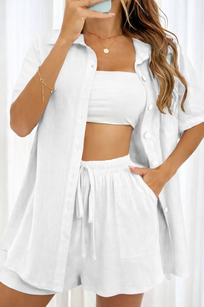 Conjunto elegante de camisa y shorts de Isabella Sol