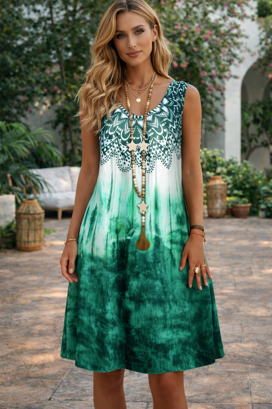 Vestido sin mangas con estampado bohemio de Isabella Sol