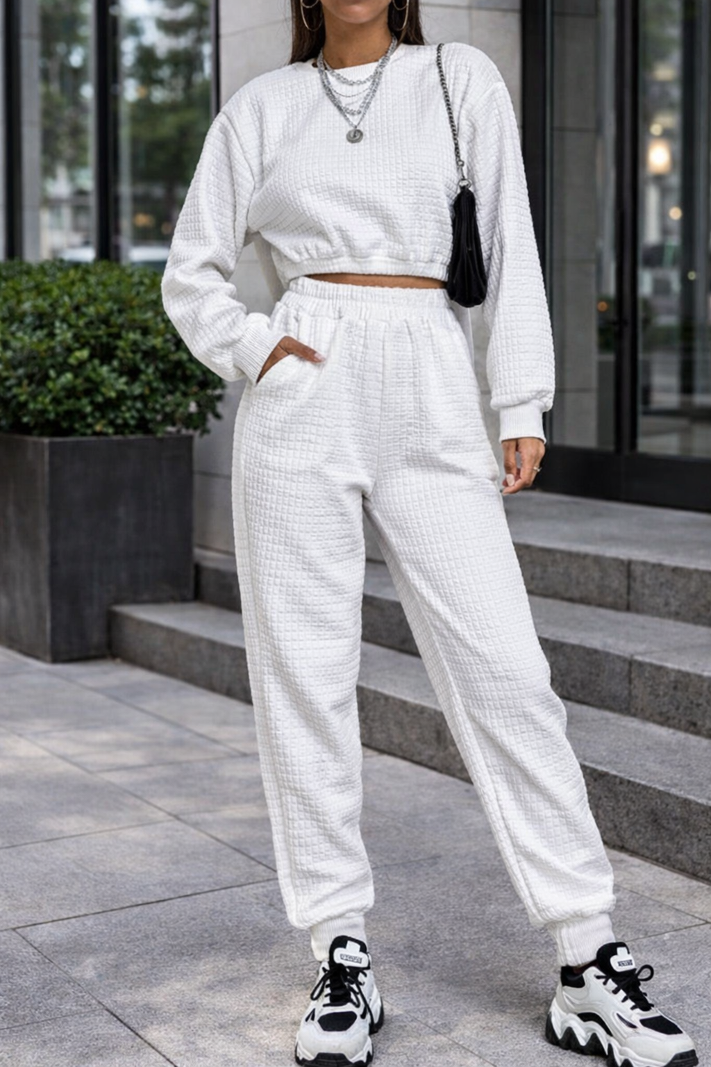 Conjunto de salón para mujer Isabella Sol, con textura acogedora.