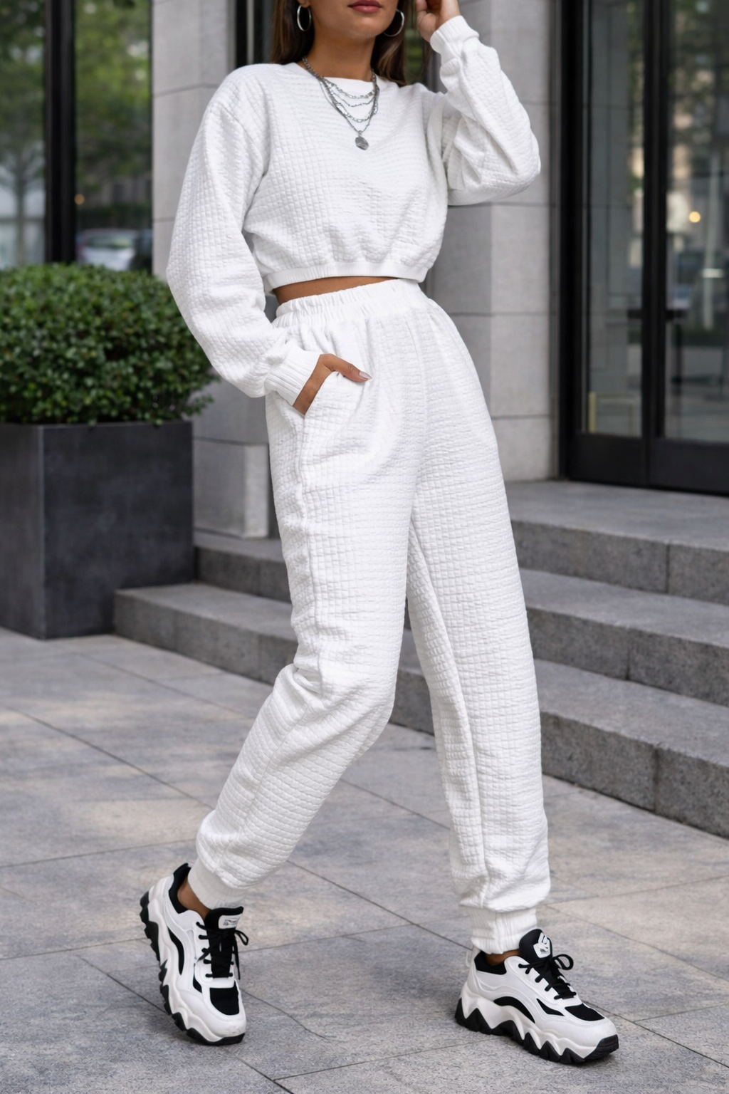 Conjunto de salón para mujer Isabella Sol, con textura acogedora.