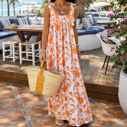 Vestido estilo bohemio con estampado floral de Isabella Sol