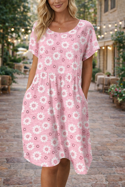 Vestido de verano de mezcla de algodón con estampado floral de Isabella Sol