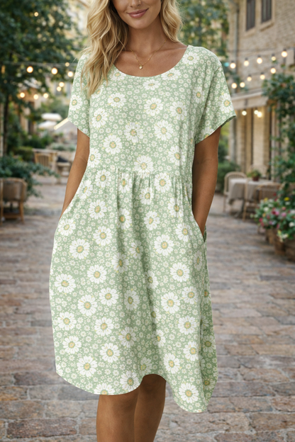 Vestido de verano de mezcla de algodón con estampado floral de Isabella Sol