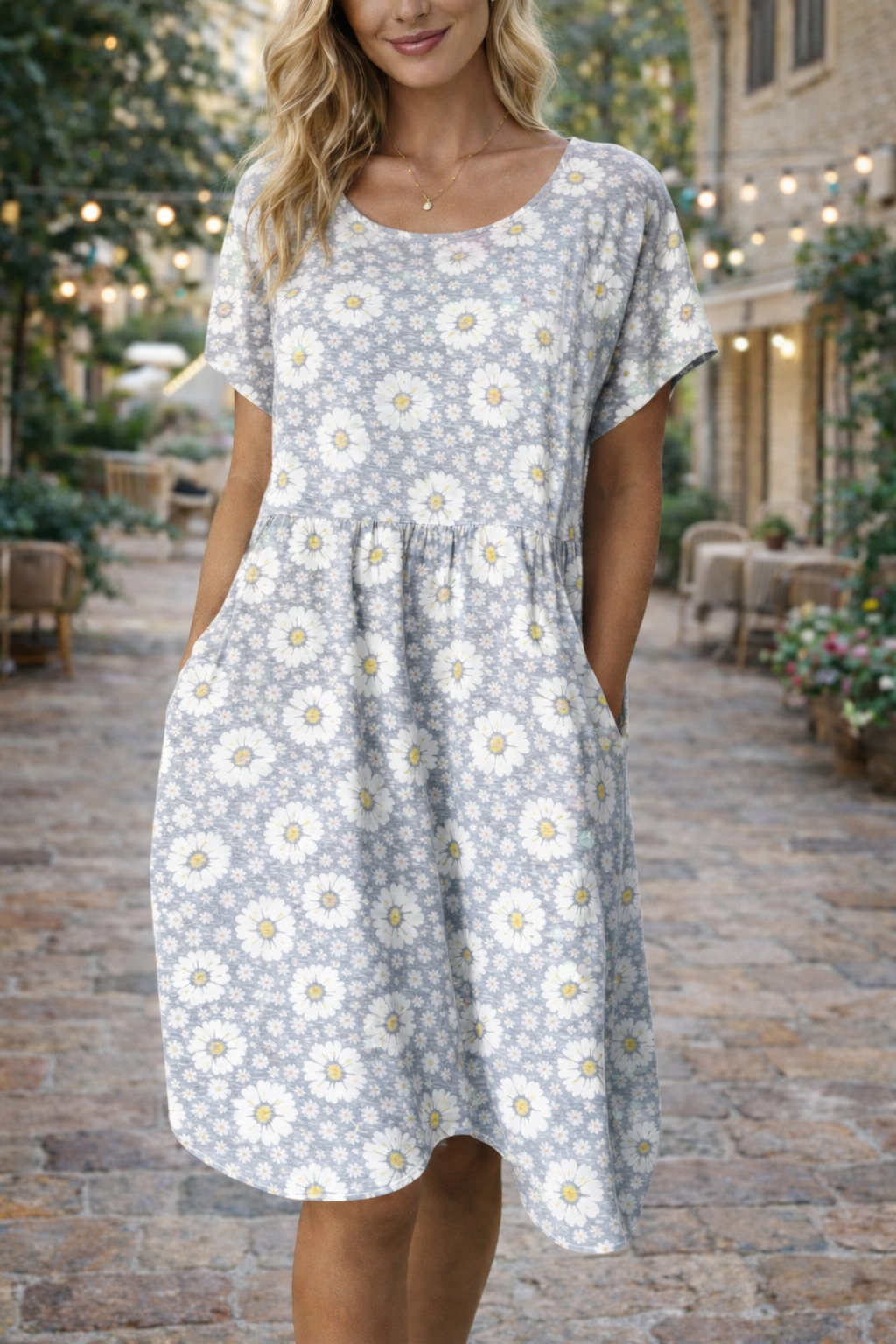 Vestido de verano de mezcla de algodón con estampado floral de Isabella Sol