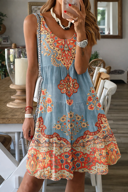Vestido sin mangas de verano con estampado floral de Isabella Sol