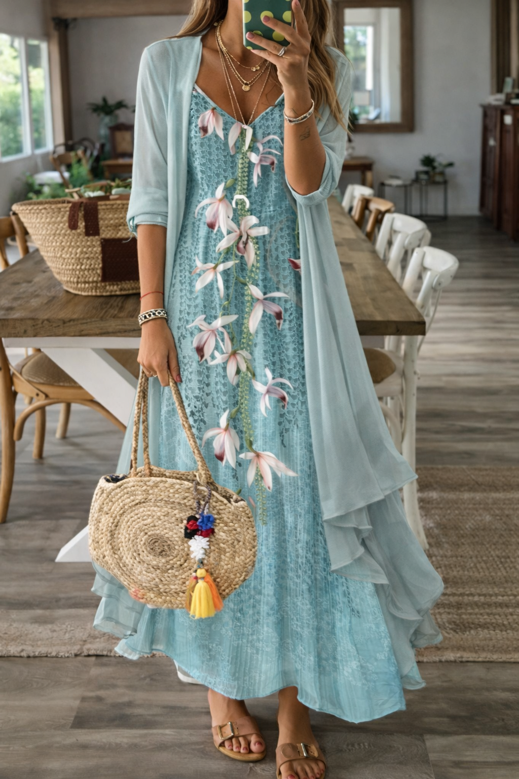 Vestido de tirantes de verano con estampado floral de Isabella Sol