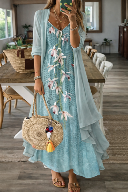 Vestido de tirantes de verano con estampado floral de Isabella Sol