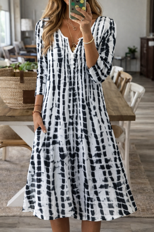Elegante vestido midi de corte A de Isabella Sol para el día a día.