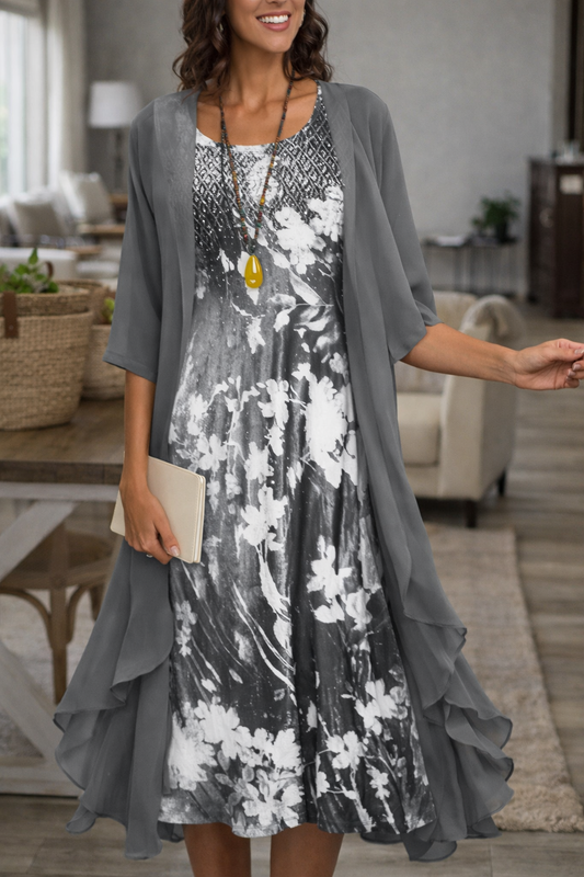 Elegante conjunto de dos piezas de gasa de Isabella Sol.