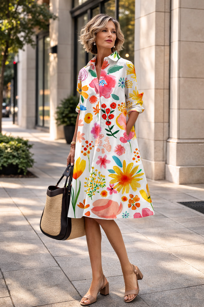 Vestido camisero de verano vibrante de Isabella Sol