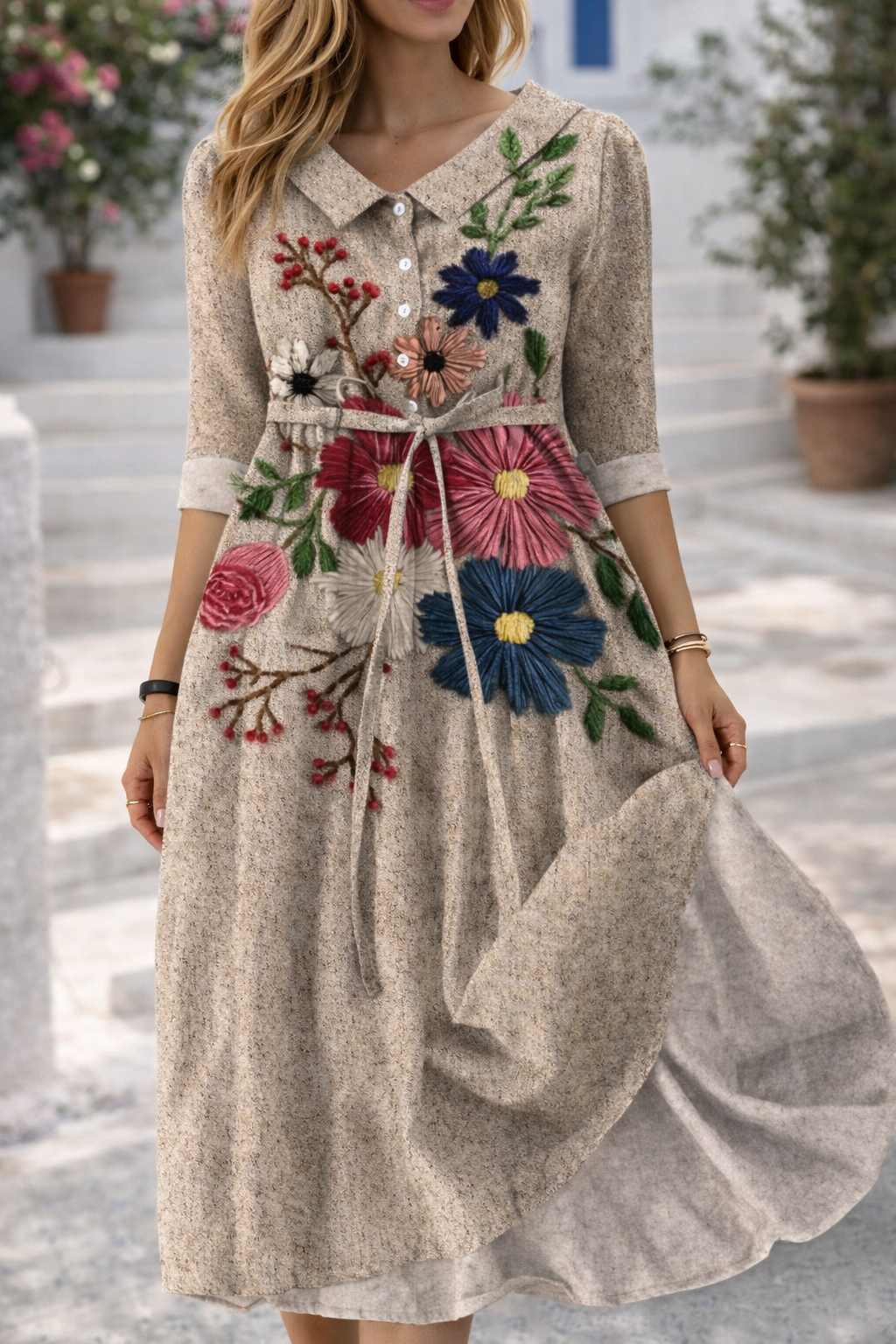 Elegante vestido de verano floral de Isabella Sol