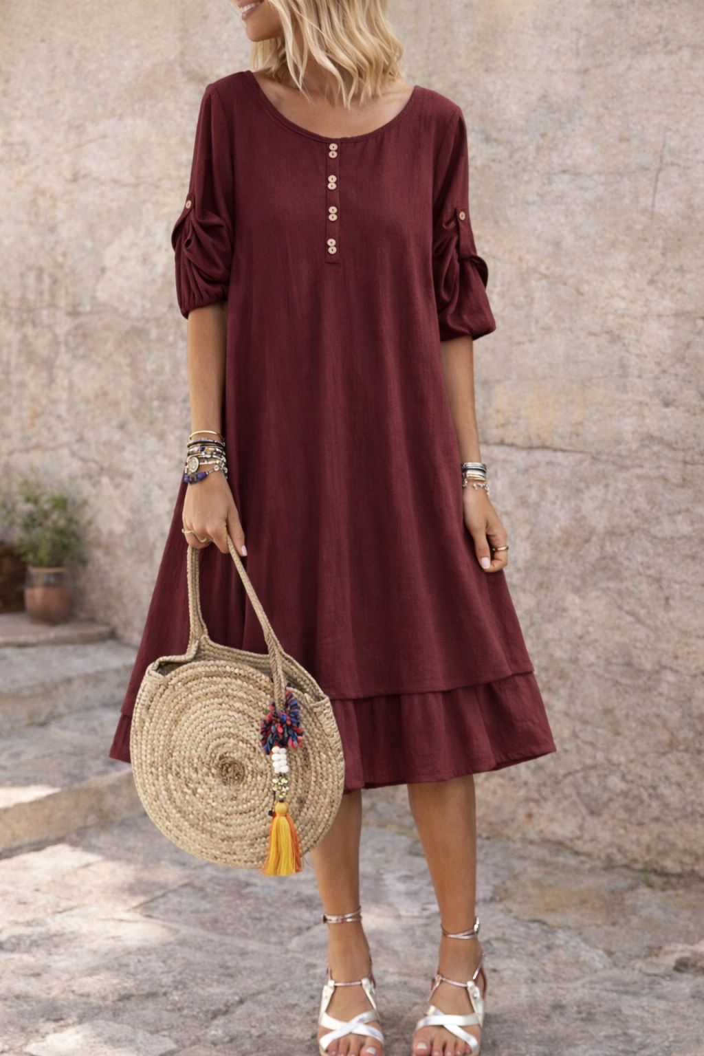 Vestido de verano estilo retro de Isabella Sol, tallas grandes.