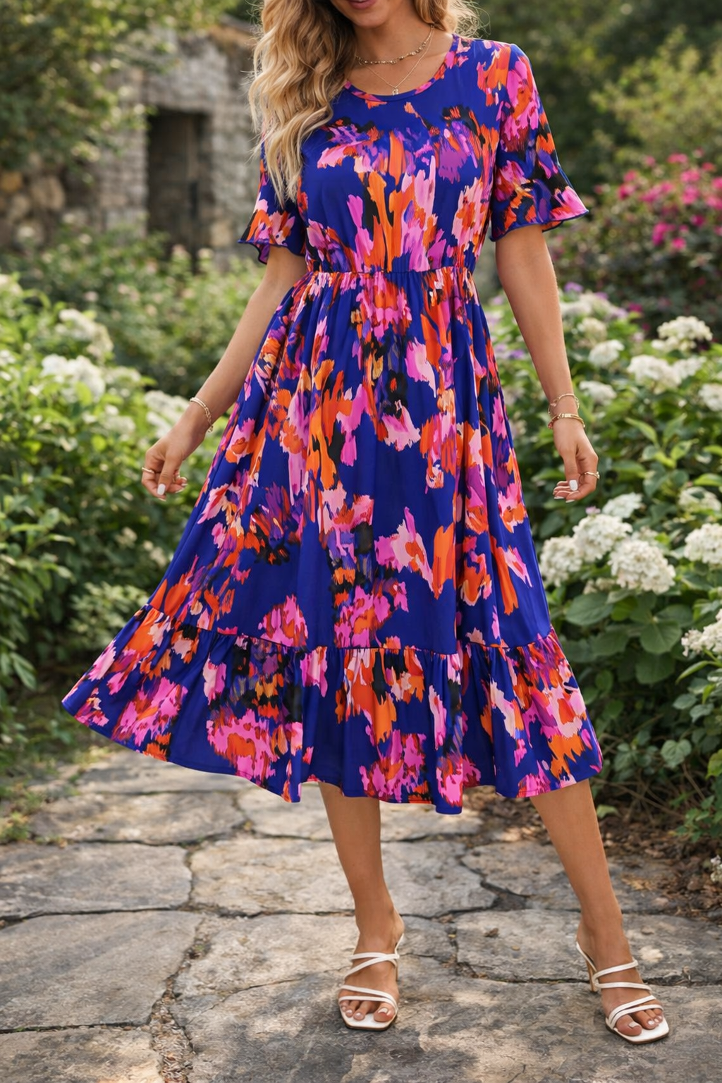 Vestido midi floral de verano de Isabella Sol