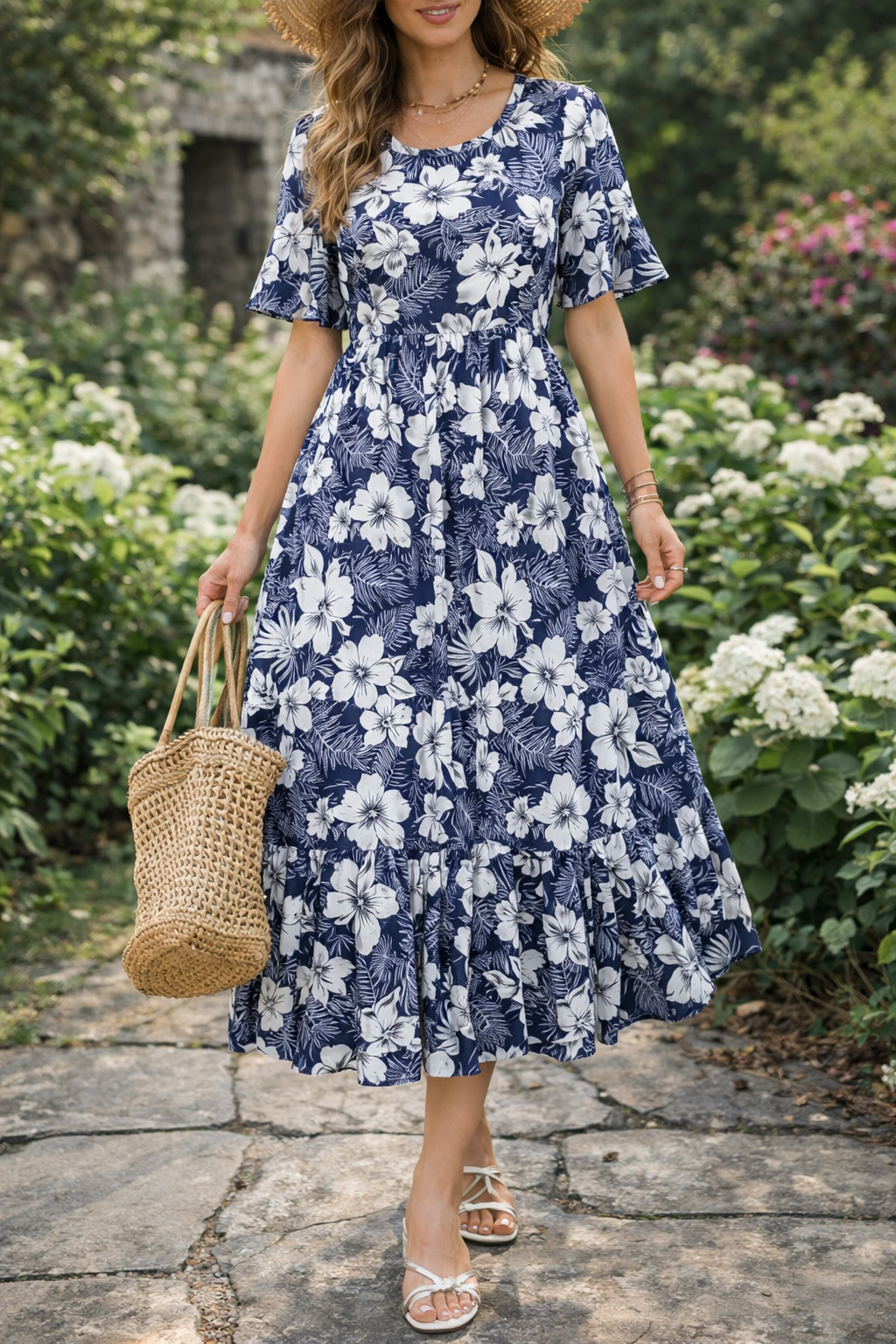 Vestido midi floral de verano de Isabella Sol