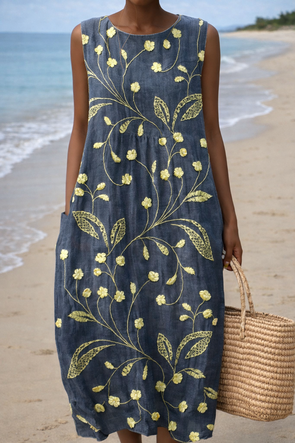 Vestido de verano sin mangas de Isabella Sol inspirado en Pinterest
