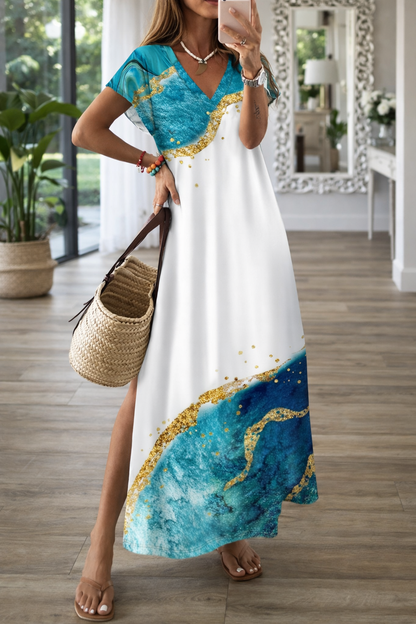 Elegante vestido midi con estampado 3D de Isabella Sol.