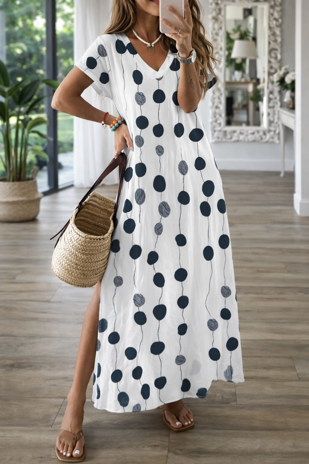 Elegante vestido midi con estampado 3D de Isabella Sol.