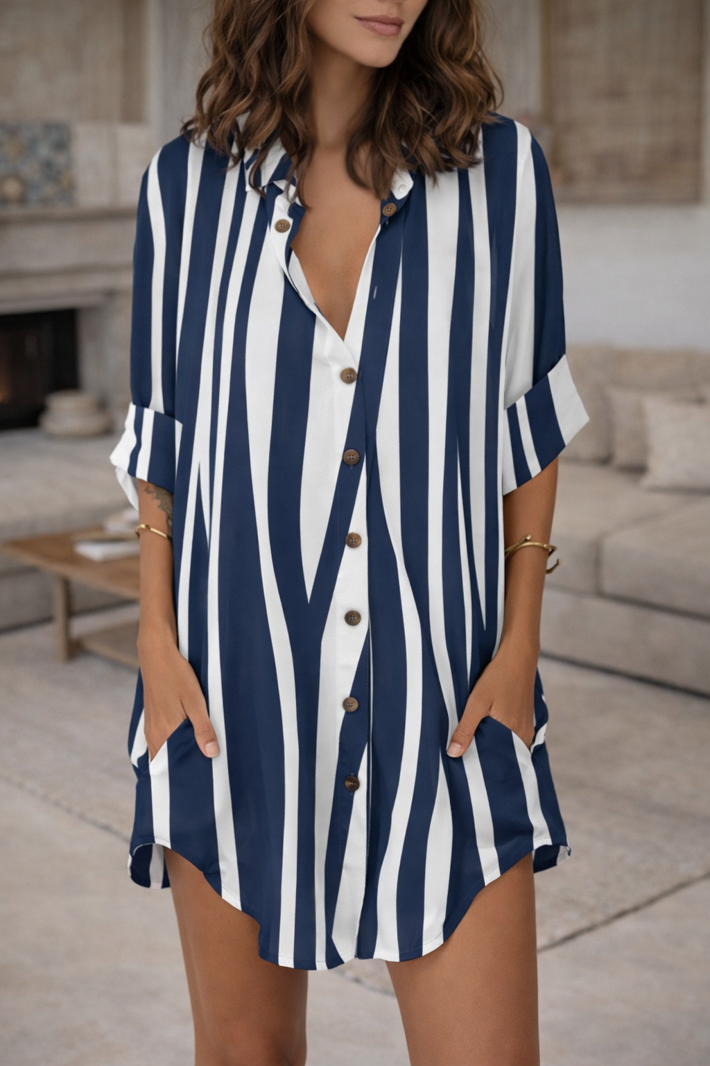 Vestido camisero estampado de moda de Isabella Sol