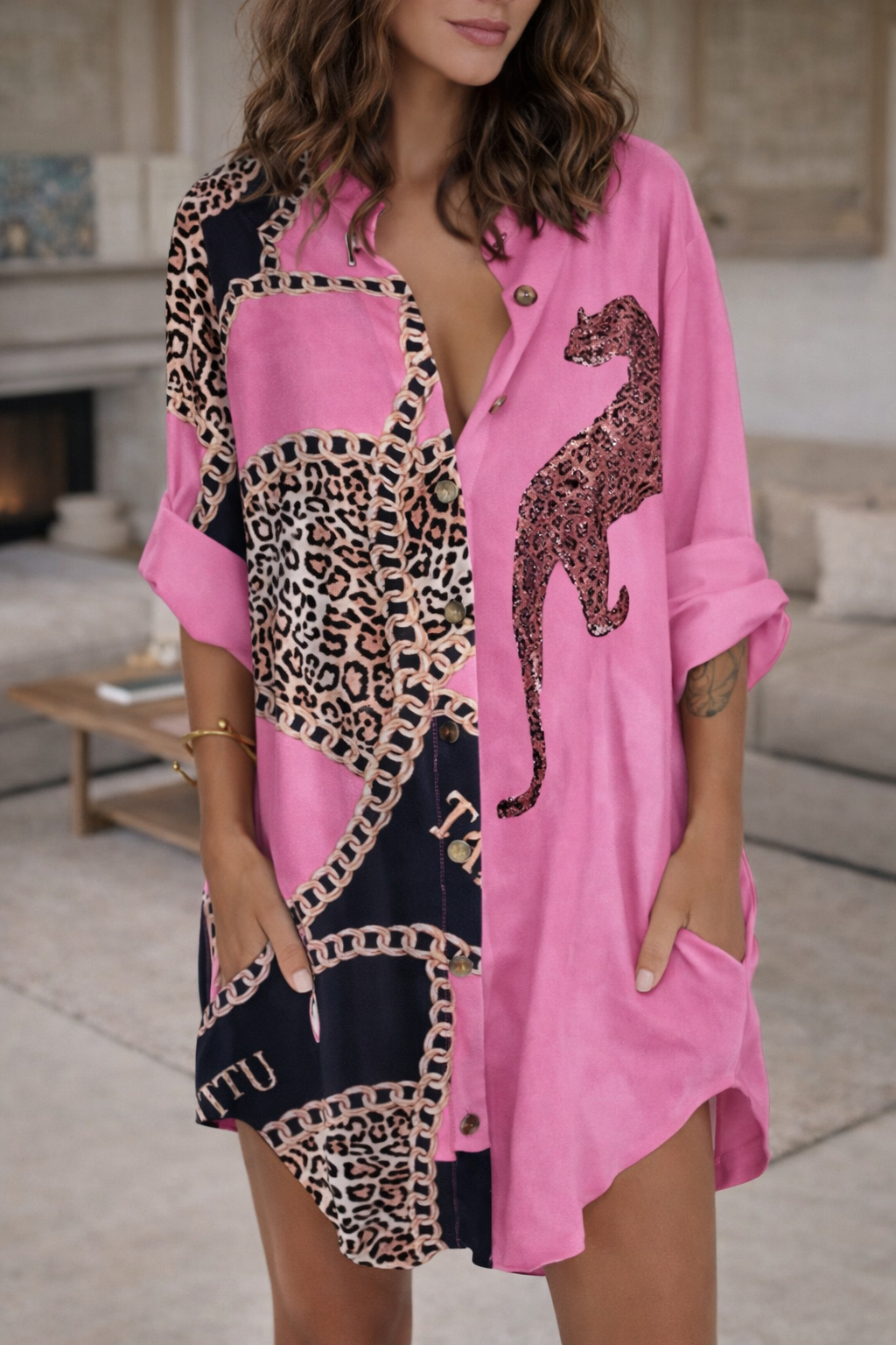 Vestido camisero estampado de moda de Isabella Sol