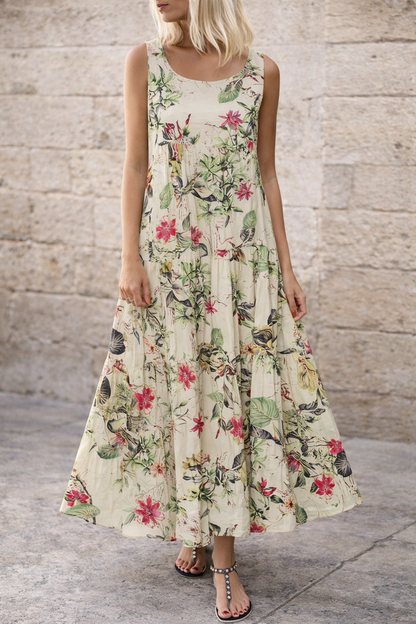 Vestido largo floral bohemio Isabella Sol Verano