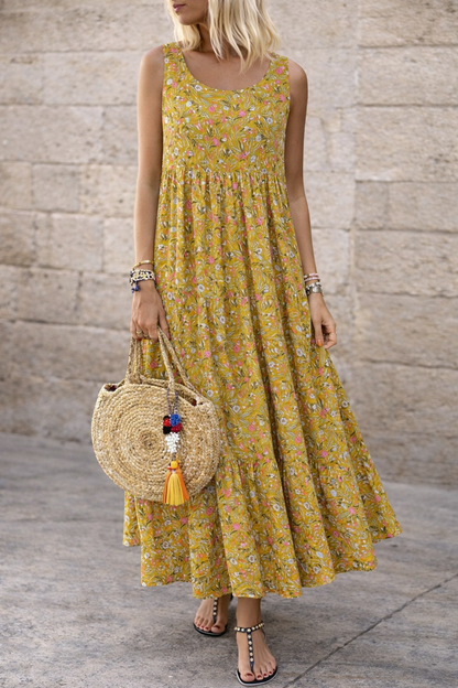 Vestido largo floral bohemio Isabella Sol Verano