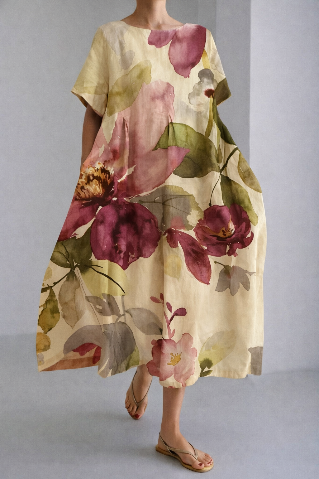 Vestido midi de verano con estampado floral de Isabella Sol